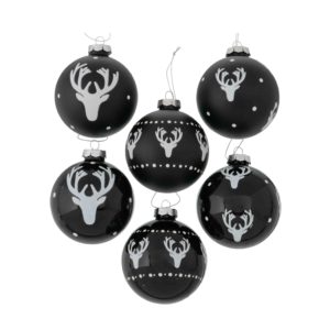 Bolas de Navidad cristal negro renos