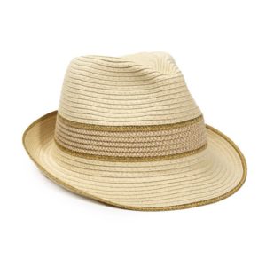 Sombrero natural hilos dorados
