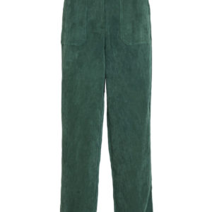 Pantalones de pana verde con pierna ancha